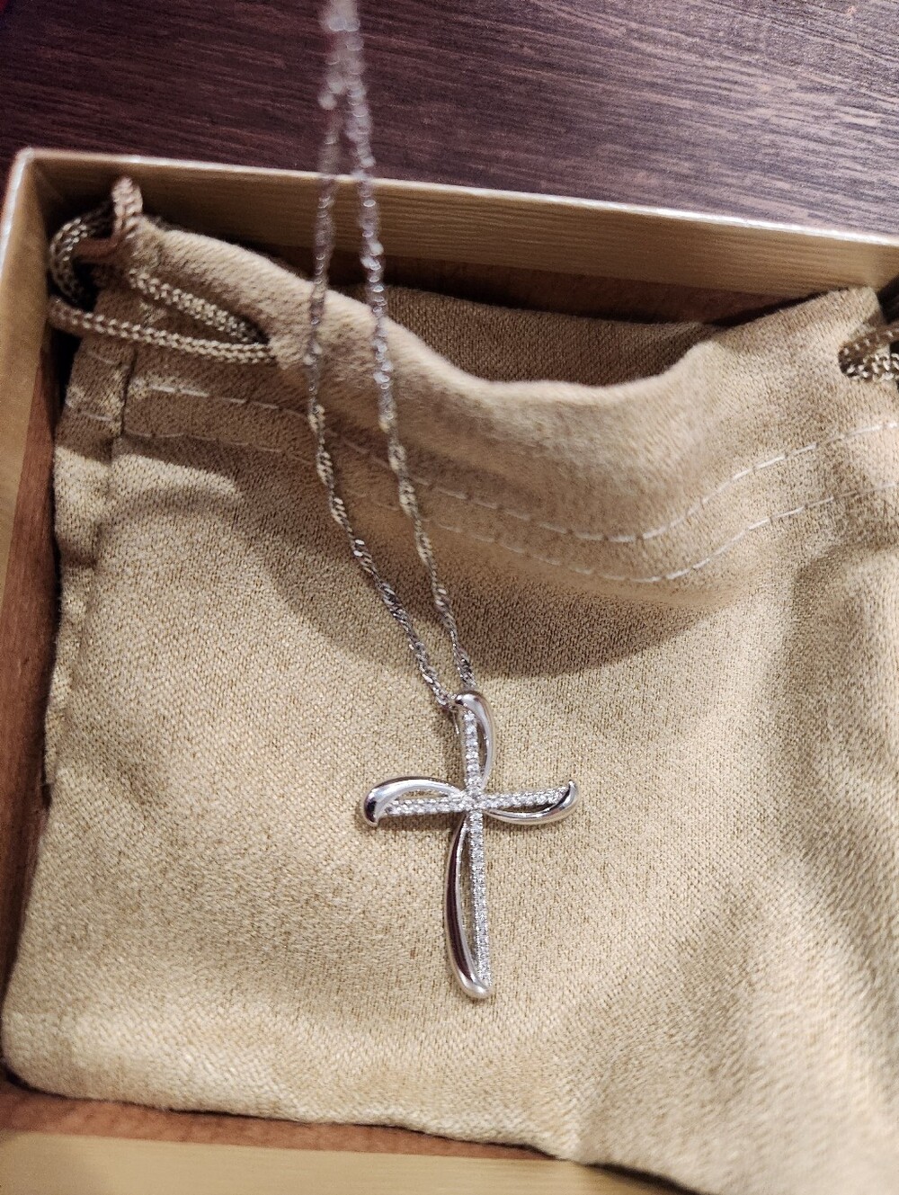 JTV Twisted Cross Pendant Necklace New